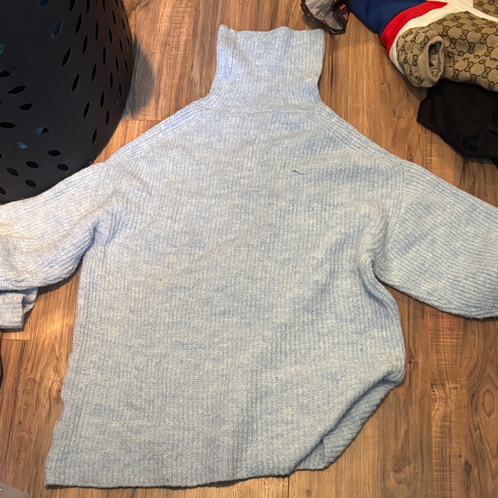 Light Blue Turtleneck Sweater